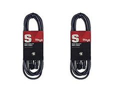2x Stagg DMX Lighting / XLR Audio Cable (10M Black)