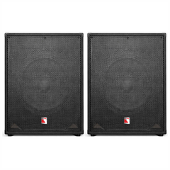 2x Intimidation Active Subwoofer 15" Bass Bin PA Speaker 1000W