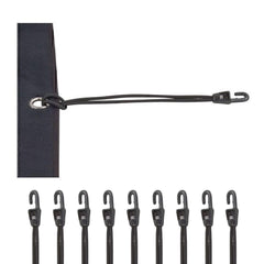 10x Showtec Showcord Schwarz 25 cm Bungee-Clip für Vorhänge, Vorhänge oder Sternenhimmel