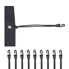 10x Showtec Showcord Black 25cm Bungee Clip for Drape, Curtain or Starcloth