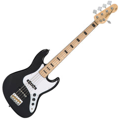 Vintage Vj75 5 String Bass - Maple Fb - Gloss Black