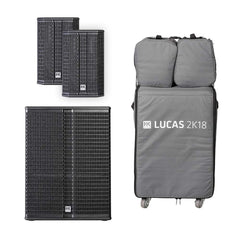 HK Audio Lucas 2K18 Active Sound System 2.1 18" 2000W DJ PA + Covers