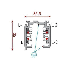 Artecta Track 1mtr Surface Noire 3 circuits IP20