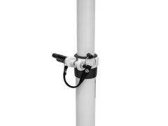 2x Support de poteau d'enceinte blanc Omnitronic M20 réglable en hauteur
