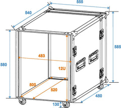 Roadinger Rack Profi 12U 45Cm Avec Roues