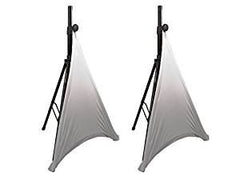 2 x American Audio Tripod Speaker Stand Cover Disco DJ White Scrim Decor Venue