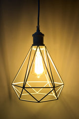 LYYT Lamp Cage - Diamond Shape - White Retro Industrial Light