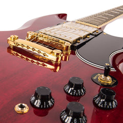 Vintage Vs6 3 Pick Up Guitar - Gold Hardware - Cherry Red