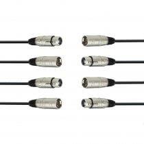 4x Adam Hall 3 Star XLR Microphone Lead Cable 10M 3 Pin Balanced Audio Cable