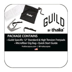 Thalia Guild Black Chrome Finish Capo - Koa With G Shield
