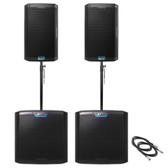 2x Alto TS12S Active 12" 2500W Subwoofer 2x TS410 10" 2000W Speaker inc Cables and Poles