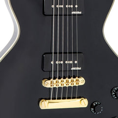 Vintage V100 Guitar 2w90 - Gold Hardware - Gloss Black