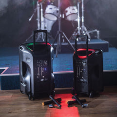 qtx Busker-12 PA + 2 x VHF mics + USB/SD/FM/BT