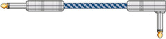 Citronic Braid Guitar Lead R/A Blue/White 3m