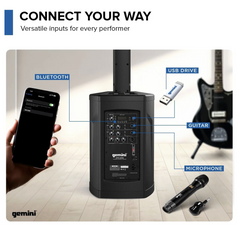 Gemini WPX-2000 Portable Line Array PA Speaker