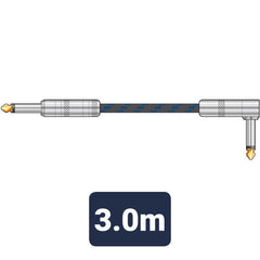 Citronic Braid Gitarrenkabel R/A Blau/Schwarz 3m