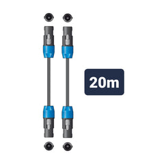 2x Chord Classic 20M câble de haut-parleur DJ Disco Audio PA