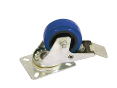 Roadinger Lenkrolle 80 mm blau mit Bremse
