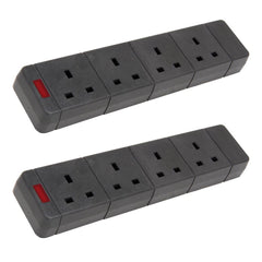 2x Mercury 4-fach wiederverkabelbare 13A-Steckdosen