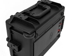 Roadinger Plastic Flightcase for 8× AKKU Flat Light with Trolley