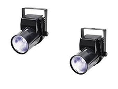 2 x Equinox 3W LED Pinspot Black Housing Mirrorball Mirror Ball Spot Beam Light