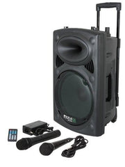 Ibiza Sound Tragbares 10" batteriebetriebenes Bluetooth-PA-System inkl. kabellosen Mikrofonen