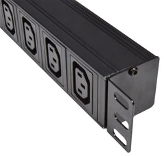 1U Rackmount 2 UK + 8 IEC Stromverteilereinheit + 1,8 m Kabel