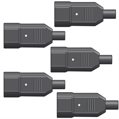 5x IEC-Stecker