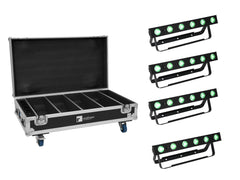 Set 4x AKKU Bar-6 QCL + Flightcase with charging function