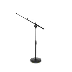 Gravity TMS 2222 Short Touring Series Microphone Stand with Round Base and 2-Point Adjustment Telescoping Boom
