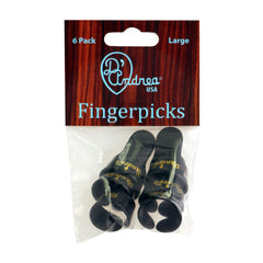 D'andrea Large Finger Picks Black - 6pc