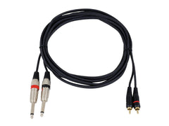 Omnitronic Adapterkabel 2XKlinke/2XRCA 3M Schwarz
