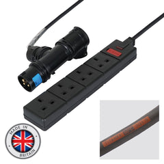 PCE 0.5m 16A T Connect to 4 Way 13A Socket Cable Stage Lighting Adaptor Lead