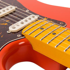 Vintage Electric Guitar- Maple Fingerboard - Firenza Red