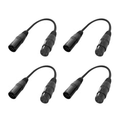 4x LEDJ DMX-Adapter 5-Pin-XLR-Stecker auf 3-Pin-XLR-Beleuchtungskonverterkabel