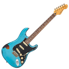 Vintage V6 Icon - Distressed Gun Hill Blue On Sunburst