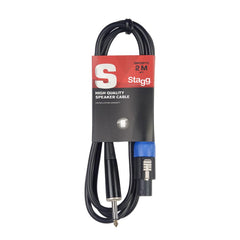 2x Stagg 2M Speakon to Jack 1/4" Speaker Lead