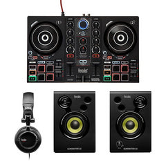 Hercules DJ Learning Kit inc Inpulse 200 Controller & Monitor Speakers Disco Studio Setup