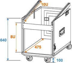 Roadinger Special Combo Case Pro, 8U avec roulettes