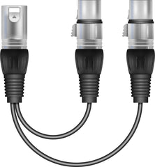 Bundle of two Soundlab 1x XLR Male to 2x XLR Female Splitter
