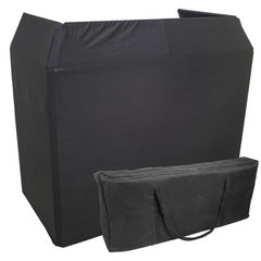 Thor Foldable DJ Booth Stand with White and Black Lycra Scrim Covers