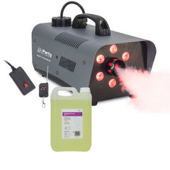 Party-FOG1200LED Machine à fumée d'Halloween avec liquide de brouillard de 5 L + télécommande sans fil