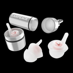 EarPeace Music Pro Contour Ear Plugs, High Protection - 20dB (Clear/Silver)