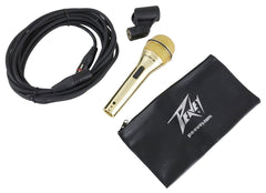 Peavey PVi2 Microphone Gold Finish Dynamic Vocal Mic avec pochette de transport, clip et câble