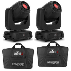 2x Chauvet Intimidator Spot 360X LED tête mobile avec étuis de transport