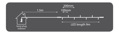 LYYT Statische Hochleistungs-Lichterkette mit 90 LEDs – Warmweiß