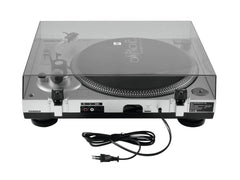 Omnitronic BD-1350 Plattenspieler Silber Riemenantrieb inkl. Staubschutzhülle DJ Disco Vinyl
