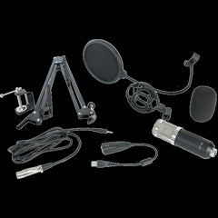 Microphone USB LTC STM200-PLUS pour enregistrement et podcasting avec bras de montage et câble