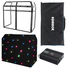 Equinox Aluminium Lightweight DJ Booth + Quad LED Starcloth System