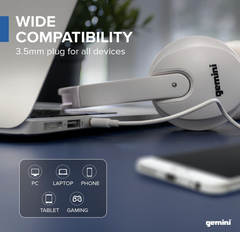 Gemini DJX-200 White DJ Headphones